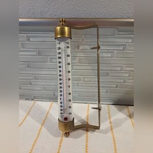 Indoor/Outdoor 7" Thermometer - Finish Brass